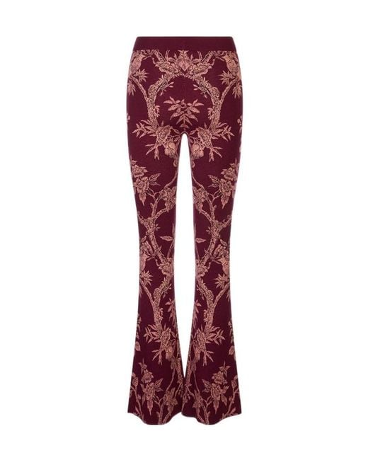 Etro Red Elastic-Waist Casual Trousers