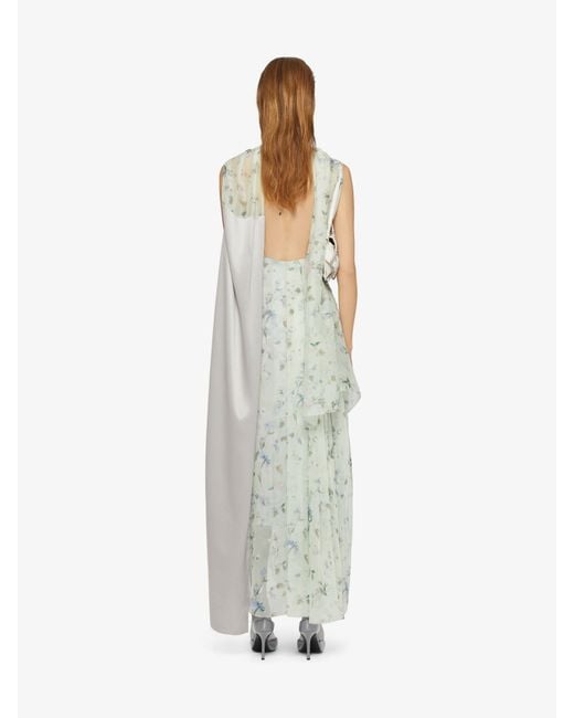 Givenchy Green Printed Draped Dress