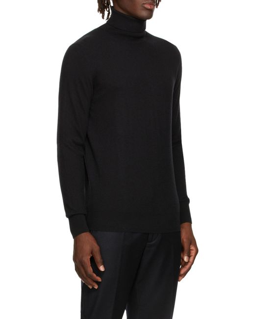 Loro Piana Black Cashmere Jumper for men