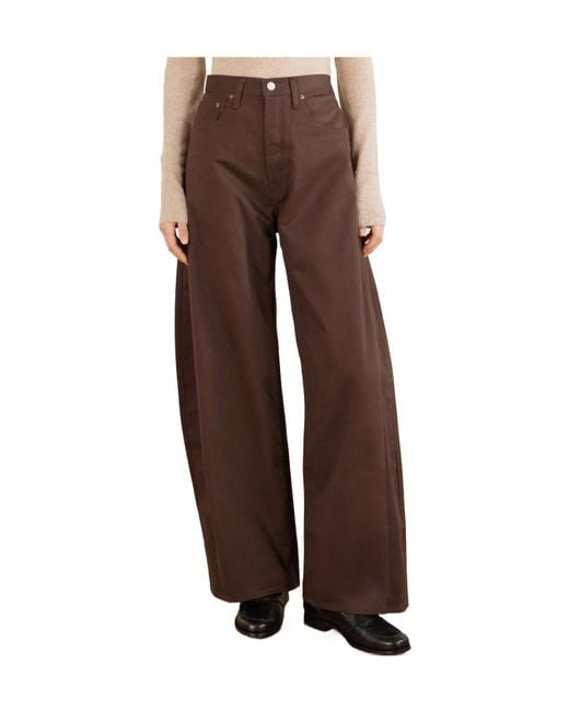 Ssstein Brown High-Rise Waist Wide-Leg Denim