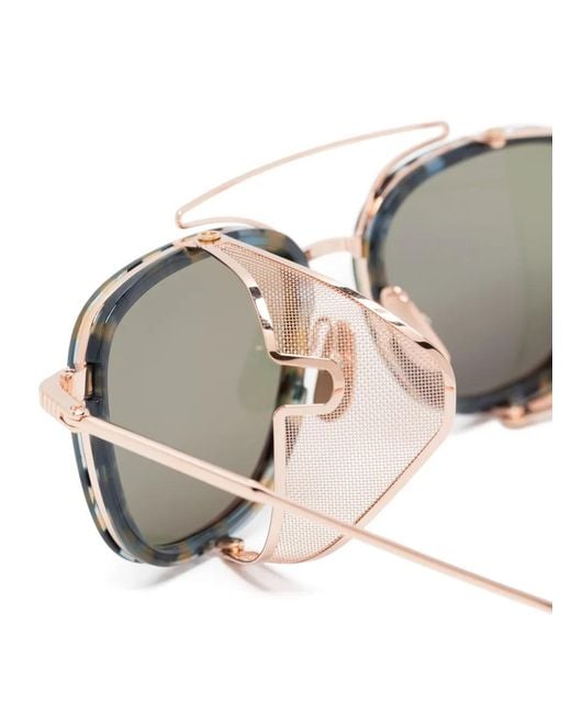 Thom Browne Metallic Eyewear Square Frame Sunglasses for men