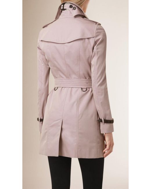 Burberry Pink Double-Breasted Lapel Trench Coat