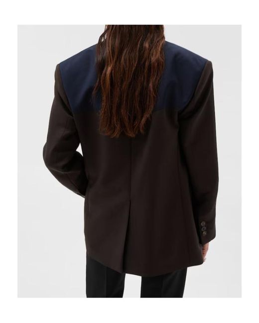 Versace Blue Double-Breasted Panelled Jacket
