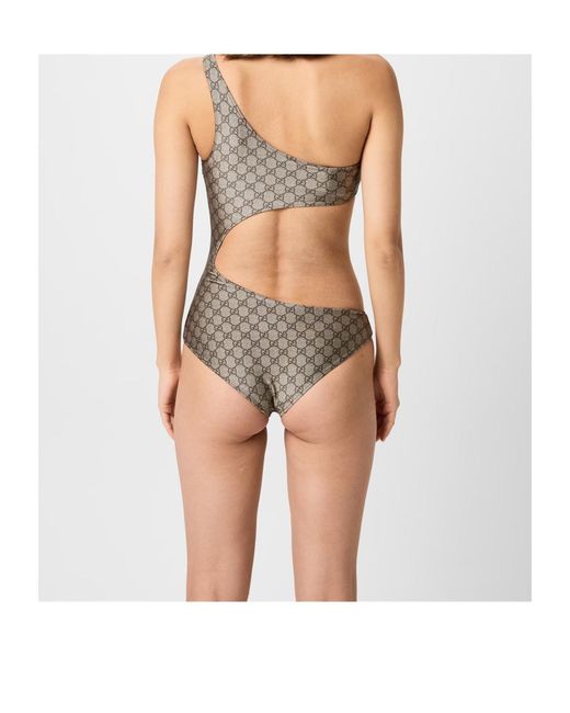 Gucci Gray Gg Jersey One-Piece Swimsuit