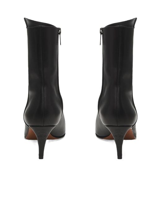 McQueen Black Birdee Pointed-Toe Ankle Boots