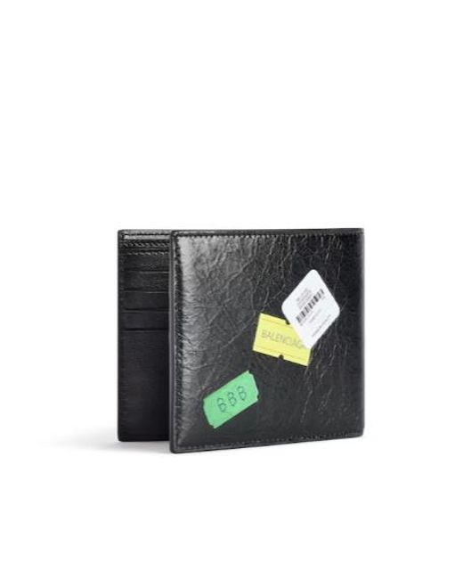 Balenciaga Black Cash Square Wallet for men