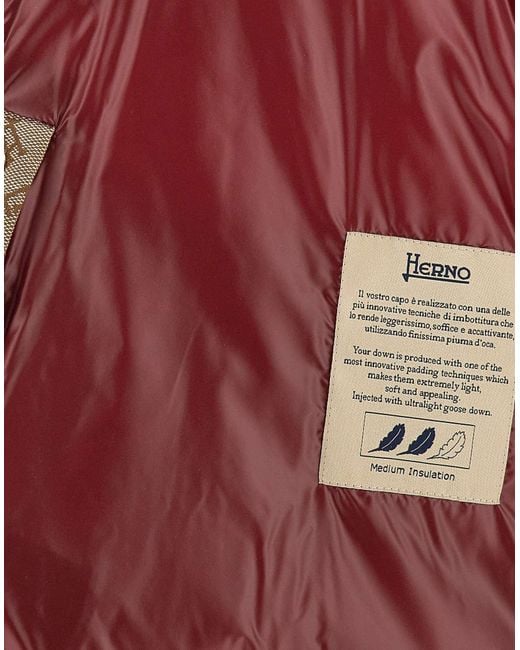 Herno Red Quilted High-Neck Padded Jacket