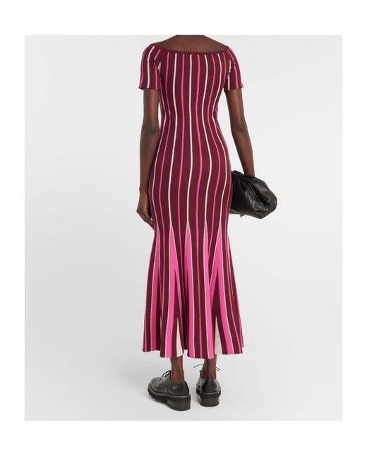 Gabriela Hearst Red Pleated Wool Maxi Dress