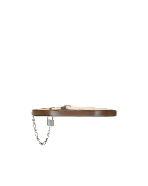Balmain White Sync Narrow Leather Belt for men