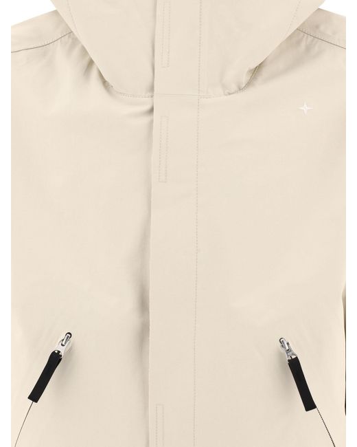 Stone Island Natural Stellina_3L Long-Sleeved Hooded Windbreaker for men