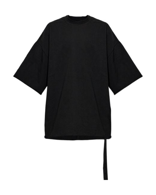 Rick Owens Black Crew Neck Short-Sleeved T-Shirt for men