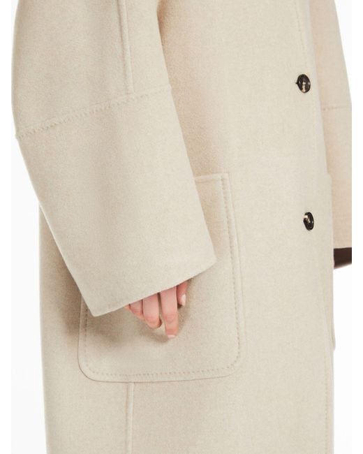 Max Mara Natural Buttoned Long-Sleeved Coat