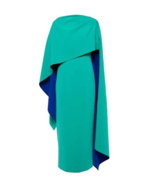 Roksanda Blue Demetria Caped Crêpe Gown