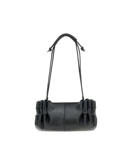 Hereu Black Pleated Shoulder Bag