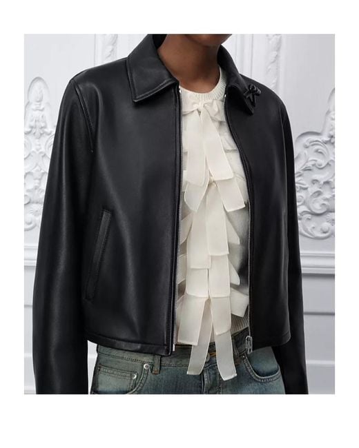 Dior Gray Long-Sleeved Leather Jacket