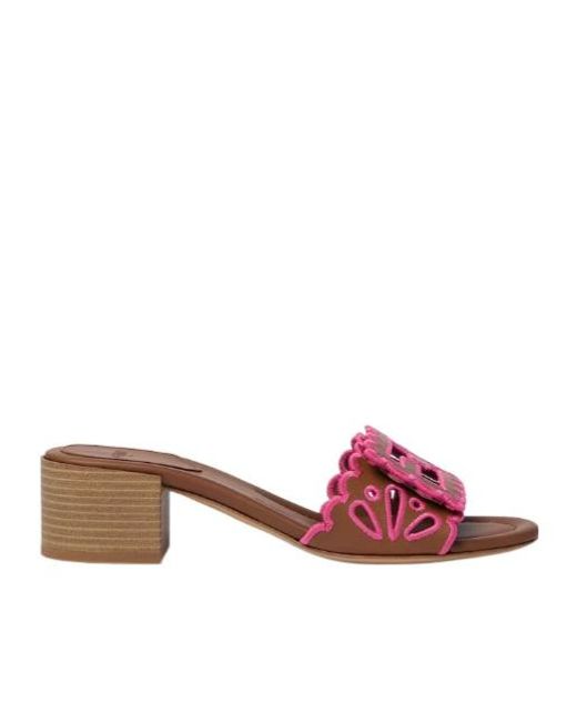 Fendi Pink Scalloped Sandals