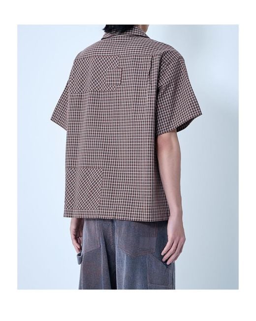 STORY mfg. Purple Check-Pattern Shirt for men
