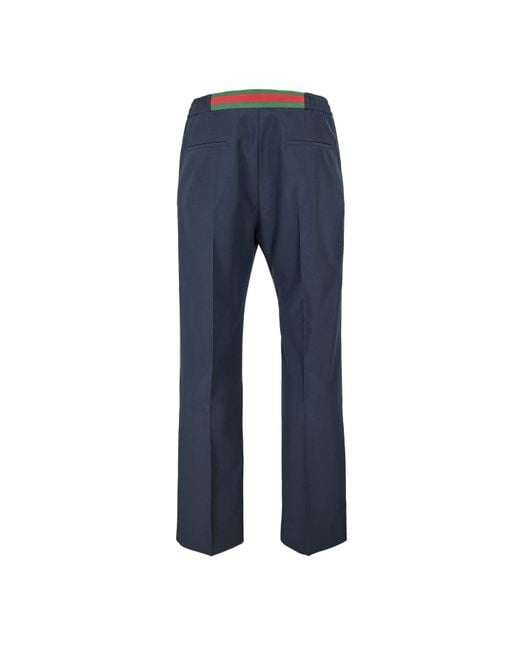 Gucci Blue Drawstring Casual Trousers for men