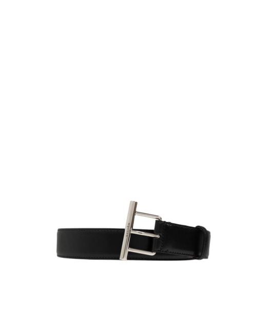 McQueen White T-Bar Buckled Logo Engraved Belt for men