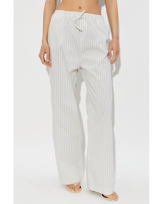 IRO White Striped Casual Pants