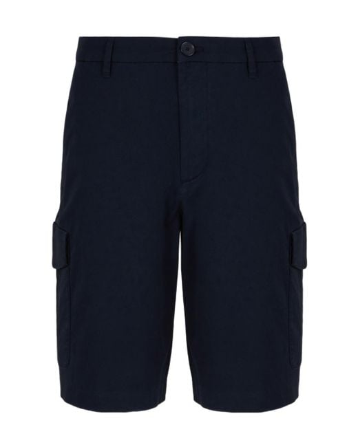 ARMANI EXCHANGE Blue Wide-Leg Shorts for men