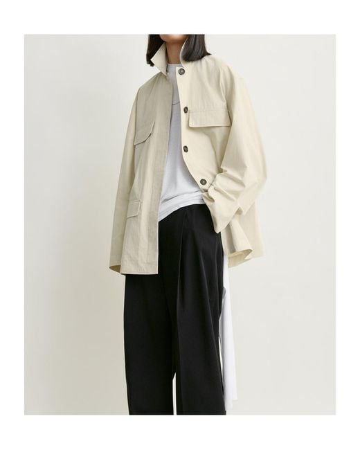 Totême  Natural Totême Collared Drawstring Jacket