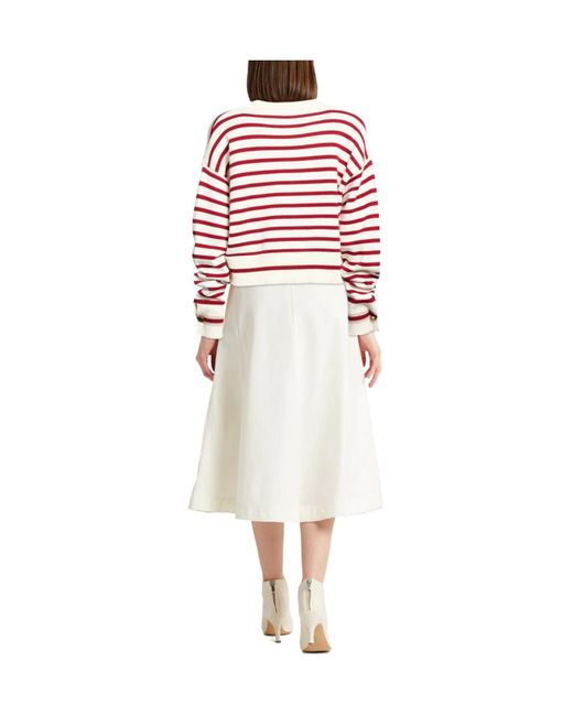Max Mara Red Wool Striped Sweater