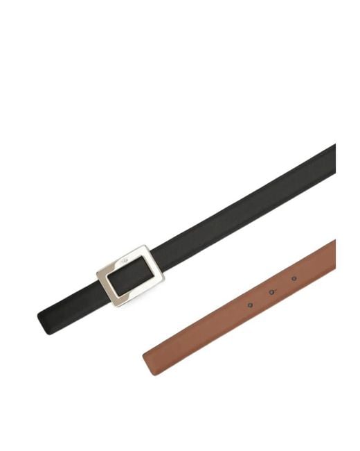 Roger Vivier White Belle Vivier Square-Buckle Belt