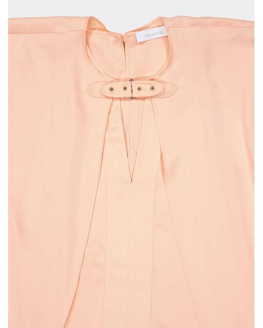 Rabanne White Rabanne Pleated Keyhole Top