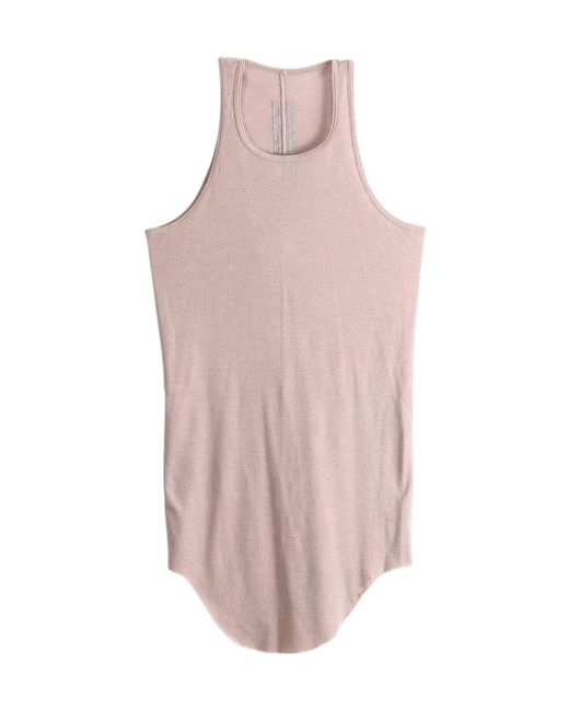 Rick Owens Pink Curved-Hem Racerback Tank Top