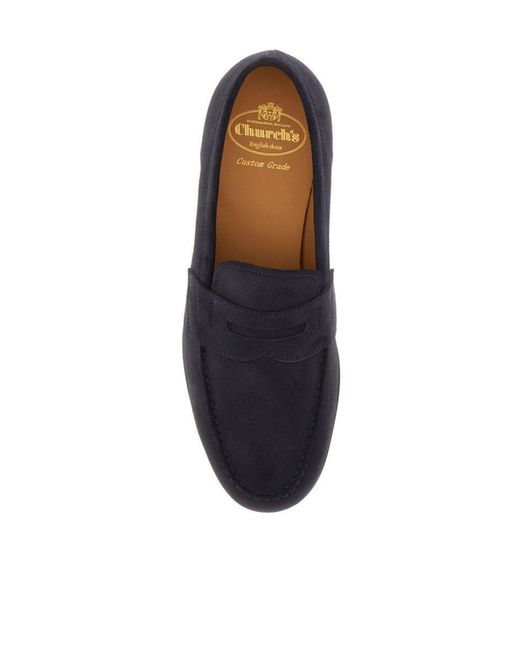 Church's Blue Round-Toe Slip-On Loafers for men