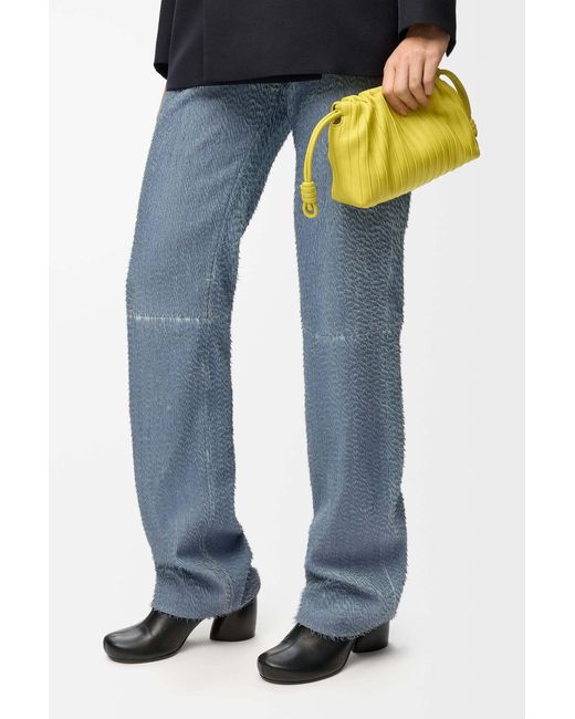Loewe Yellow Mini Flamenco Pleats Purse