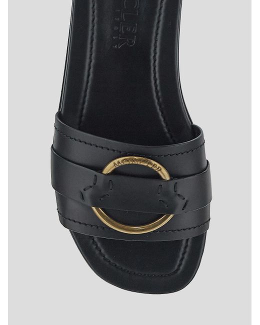 Moncler Black Bell Slip-On Slides