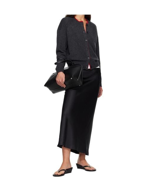 Loulou de Saison Black Two-Tone Cashmere Cardigan