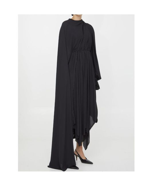 Balenciaga Blue Pleated Asymmetric Dress