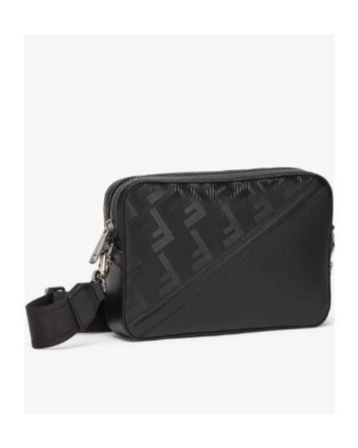 Fendi Black Diagonal Ff Motif Camera Case for men