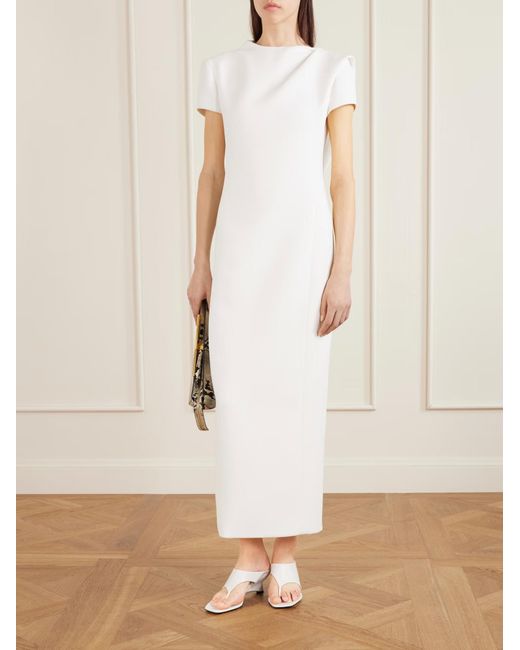 Khaite White Iryl Backless Draped Dress