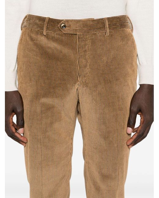 PT01 Brown Corduroy Casual Pants for men