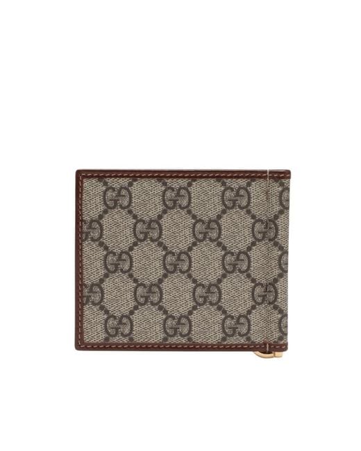 Gucci Brown Gg-Canvas Bi-Fold Wallet for men