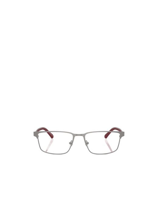 Emporio Armani White Rectangle-Frame Glasses for men