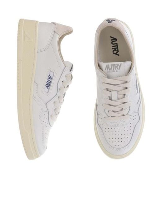 Autry White Medalist Logo-Patch Sneakers