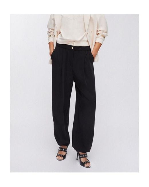 Liu Jo Black Double-Waistband Trousers
