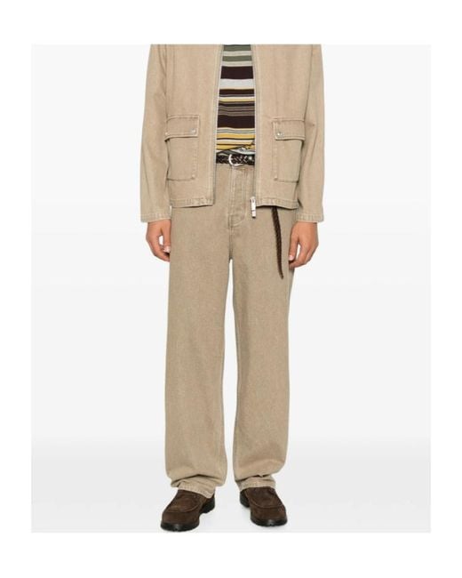 Drole de Monsieur Natural Logo-Patch Belt-Loop Jeans for men