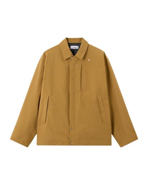 Stone Island Natural Waterproof And Windproof Coach Jacket With Padding for men