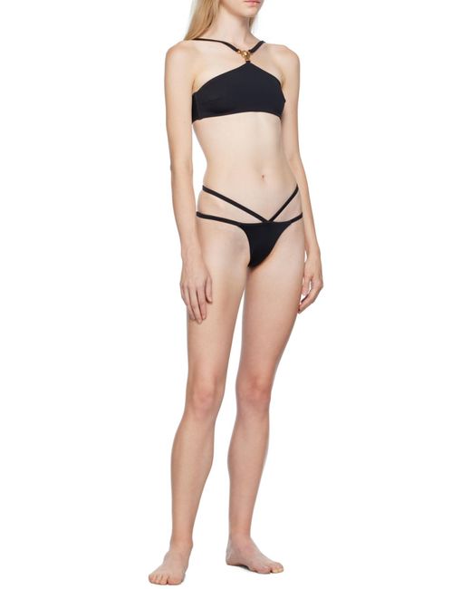Versace Blue Medusa-Plaque Stretched Bikini Bottoms