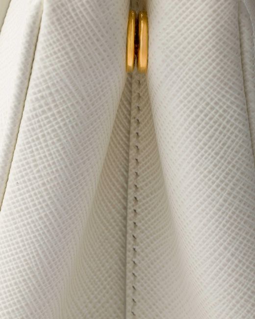 Prada White Galleria Saffiano Leather Micro Bag