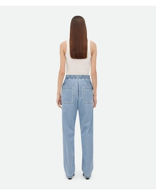 Bottega Veneta Blue Drawstring Detail Jeans