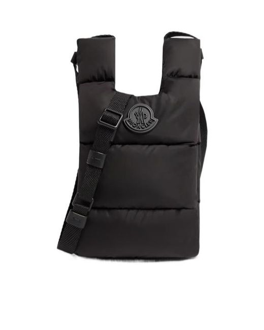 Moncler Black Legere Logo Patch Quilted Crossbody Bag
