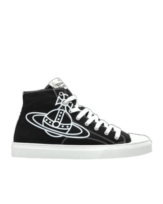 Vivienne Westwood Black Orb Printed Lace-Up Sneakers for men