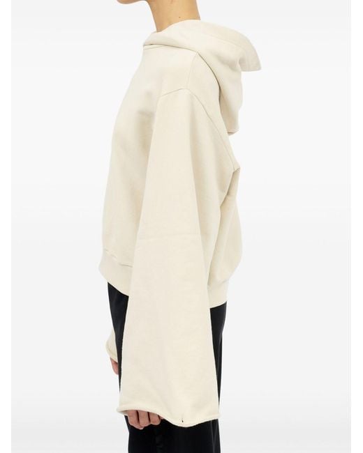 MM6 by Maison Margiela Natural Drop-Shoulder Hooded Sweatshirt